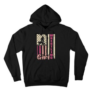 Us Flag Wrestling Girl Girl Wrestler Hoodie