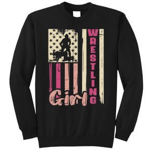 Us Flag Wrestling Girl Girl Wrestler Sweatshirt