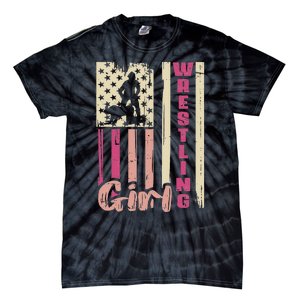 Us Flag Wrestling Girl Girl Wrestler Tie-Dye T-Shirt