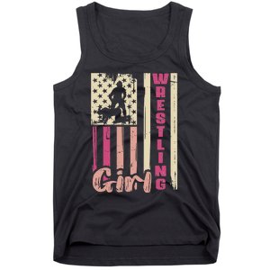 Us Flag Wrestling Girl Girl Wrestler Tank Top