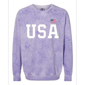 Usa Gift And Patriotic American Flag Unisex Gift Colorblast Crewneck Sweatshirt