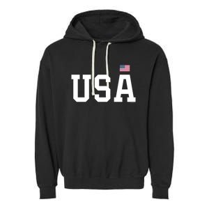 Usa Gift And Patriotic American Flag Unisex Gift Garment-Dyed Fleece Hoodie