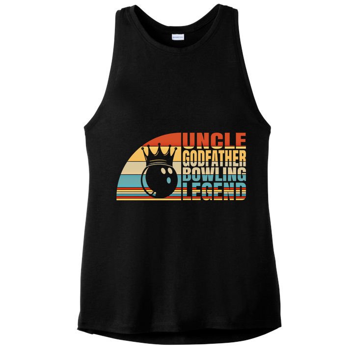 Uncle Godfather And Bowling Legend Bowling Uncle Gift Ladies PosiCharge Tri-Blend Wicking Tank