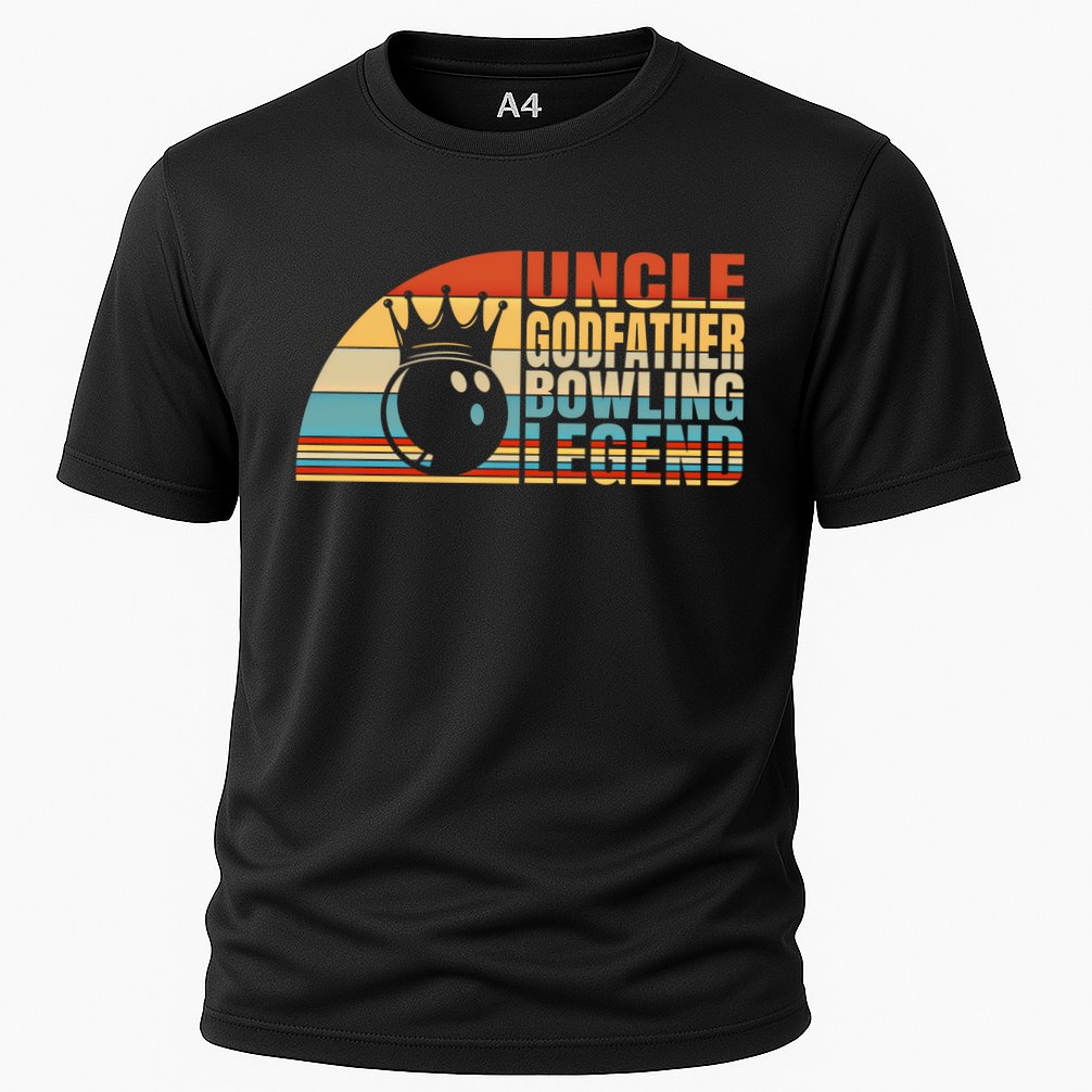 Uncle Godfather And Bowling Legend Bowling Uncle Gift Cooling Performance Crew T-Shirt