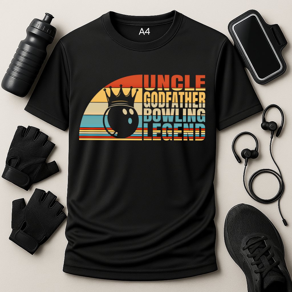 Uncle Godfather And Bowling Legend Bowling Uncle Gift Cooling Performance Crew T-Shirt