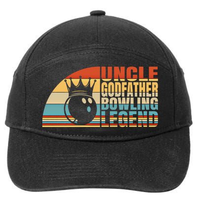 Uncle Godfather And Bowling Legend Bowling Uncle Gift 7-Panel Snapback Hat
