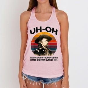 Uhoh George Armstrong Custer Little Bighorn June 25 1876 Women's Knotted Racerback Tank