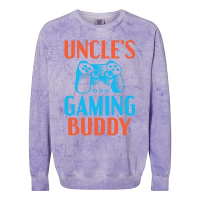 Uncles Gaming Buddy Niece Nephew Family Brother Gamer Uncle Gift Colorblast Crewneck Sweatshirt