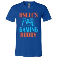 Uncles Gaming Buddy Niece Nephew Family Brother Gamer Uncle Gift V-Neck T-Shirt