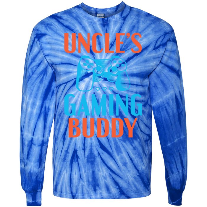 Uncles Gaming Buddy Niece Nephew Family Brother Gamer Uncle Gift Tie-Dye Long Sleeve Shirt