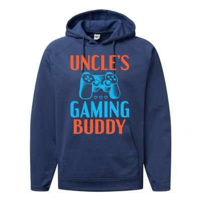 Uncles Gaming Buddy Niece Nephew Family Brother Gamer Uncle Gift Performance Fleece Hoodie