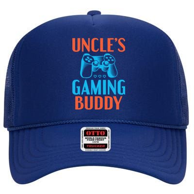 Uncles Gaming Buddy Niece Nephew Family Brother Gamer Uncle Gift High Crown Mesh Back Trucker Hat