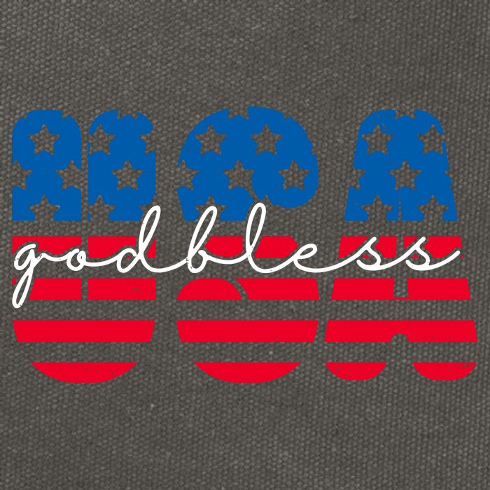 USA God Bless Patriot Celebration Cotton Canvas Backpack