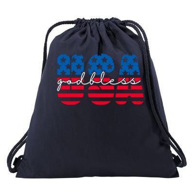 USA God Bless Patriot Celebration Drawstring Bag