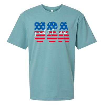 USA God Bless Patriot Celebration Sueded Cloud Jersey T-Shirt