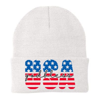 USA God Bless Patriot Celebration Knit Cap Winter Beanie