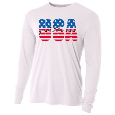 USA God Bless Patriot Celebration Cooling Performance Long Sleeve Crew