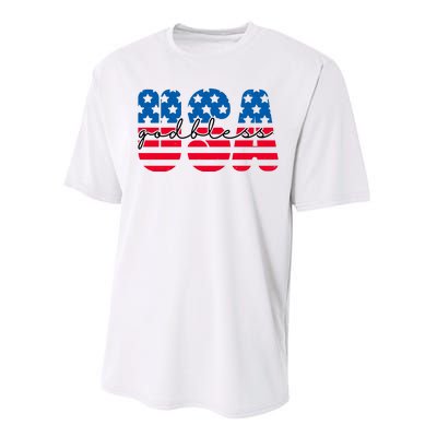 USA God Bless Patriot Celebration Performance Sprint T-Shirt