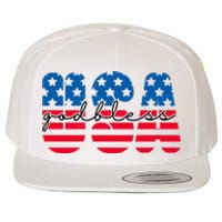 USA God Bless Patriot Celebration Wool Snapback Cap