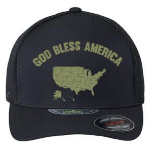 Usa God Bless America All 50 States Gift Flexfit Unipanel Trucker Cap