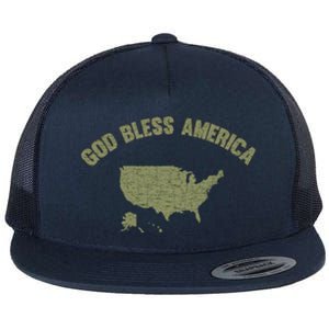 Usa God Bless America All 50 States Gift Flat Bill Trucker Hat