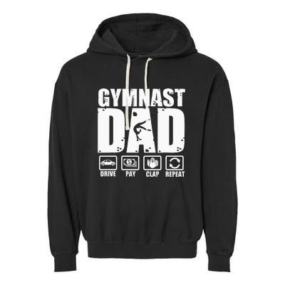 Unny Gymnast Dad Proud Gymnastics Father Humor Fathers Day Garment-Dyed Fleece Hoodie