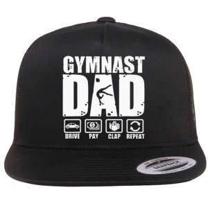 Unny Gymnast Dad Proud Gymnastics Father Humor Fathers Day Flat Bill Trucker Hat