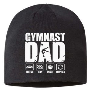 Unny Gymnast Dad Proud Gymnastics Father Humor Fathers Day Sustainable Beanie