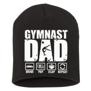 Unny Gymnast Dad Proud Gymnastics Father Humor Fathers Day Short Acrylic Beanie