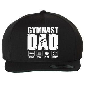 Unny Gymnast Dad Proud Gymnastics Father Humor Fathers Day Wool Snapback Cap