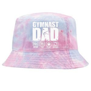 Unny Gymnast Dad Proud Gymnastics Father Humor Fathers Day Tie-Dyed Bucket Hat