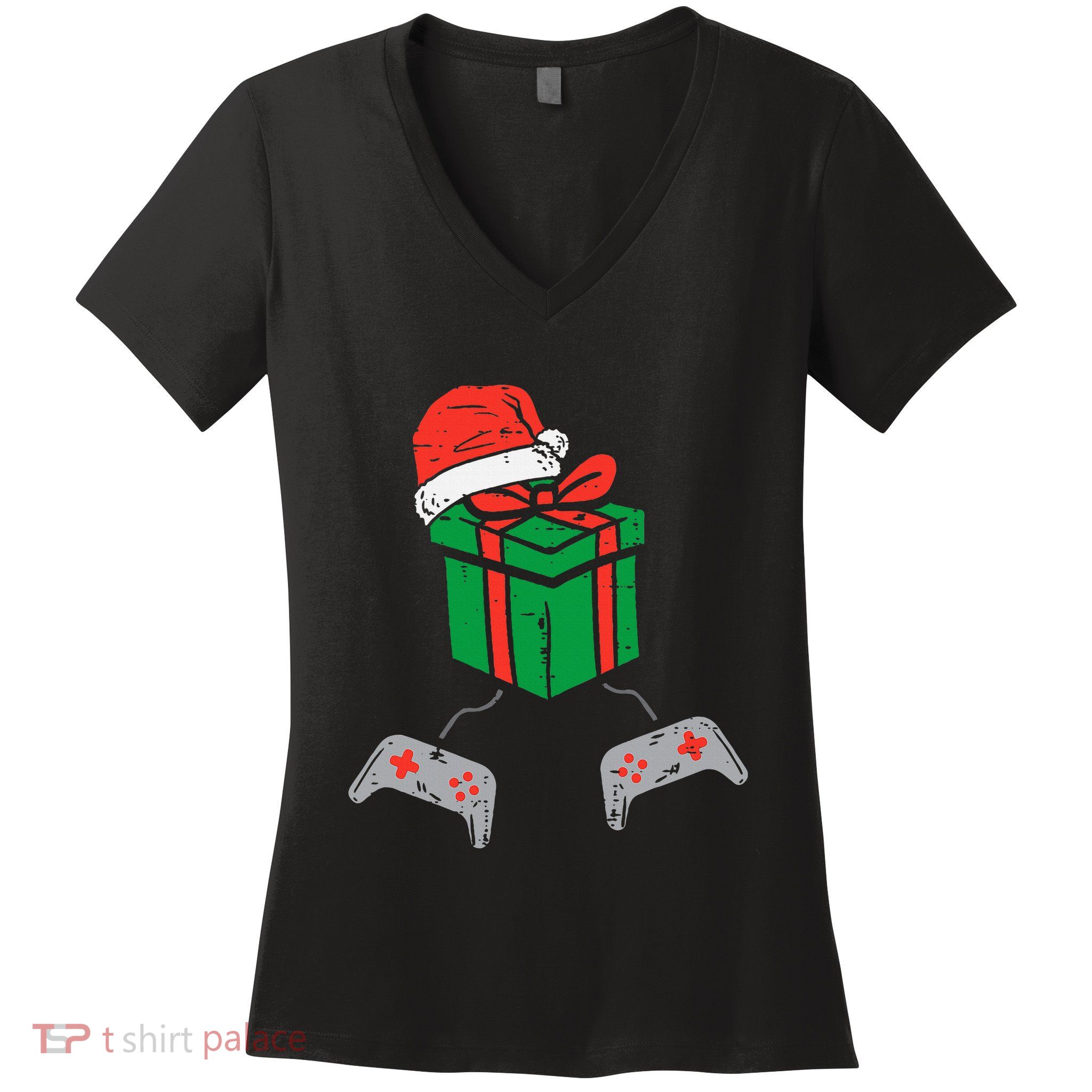 Ultimate Gaming Experience Festive Holiday Controller Women's V-Neck T-Shirt