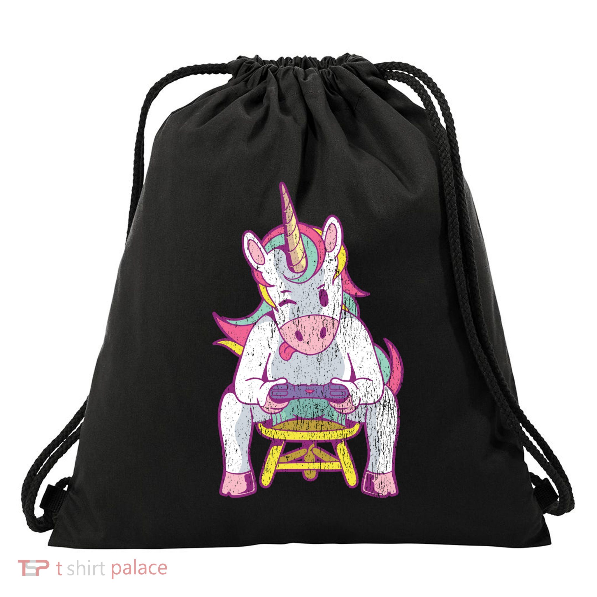 Unicorn Gift For Gamer Cute Gift Drawstring Bag