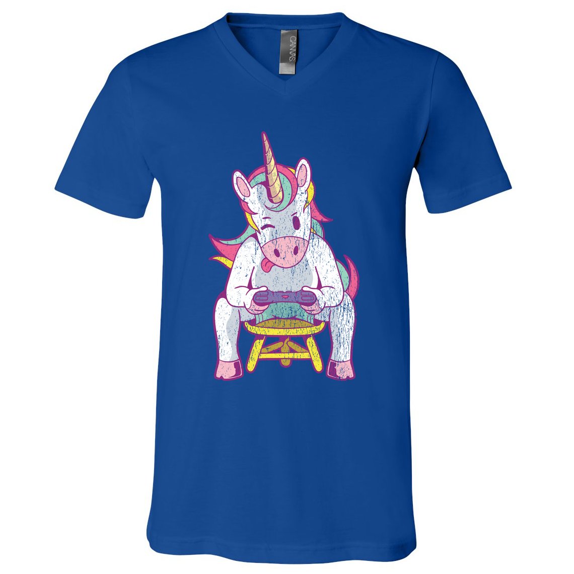 Unicorn Gift For Gamer Cute Gift V-Neck T-Shirt