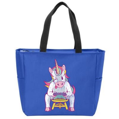 Unicorn Gift For Gamer Cute Gift Zip Tote Bag