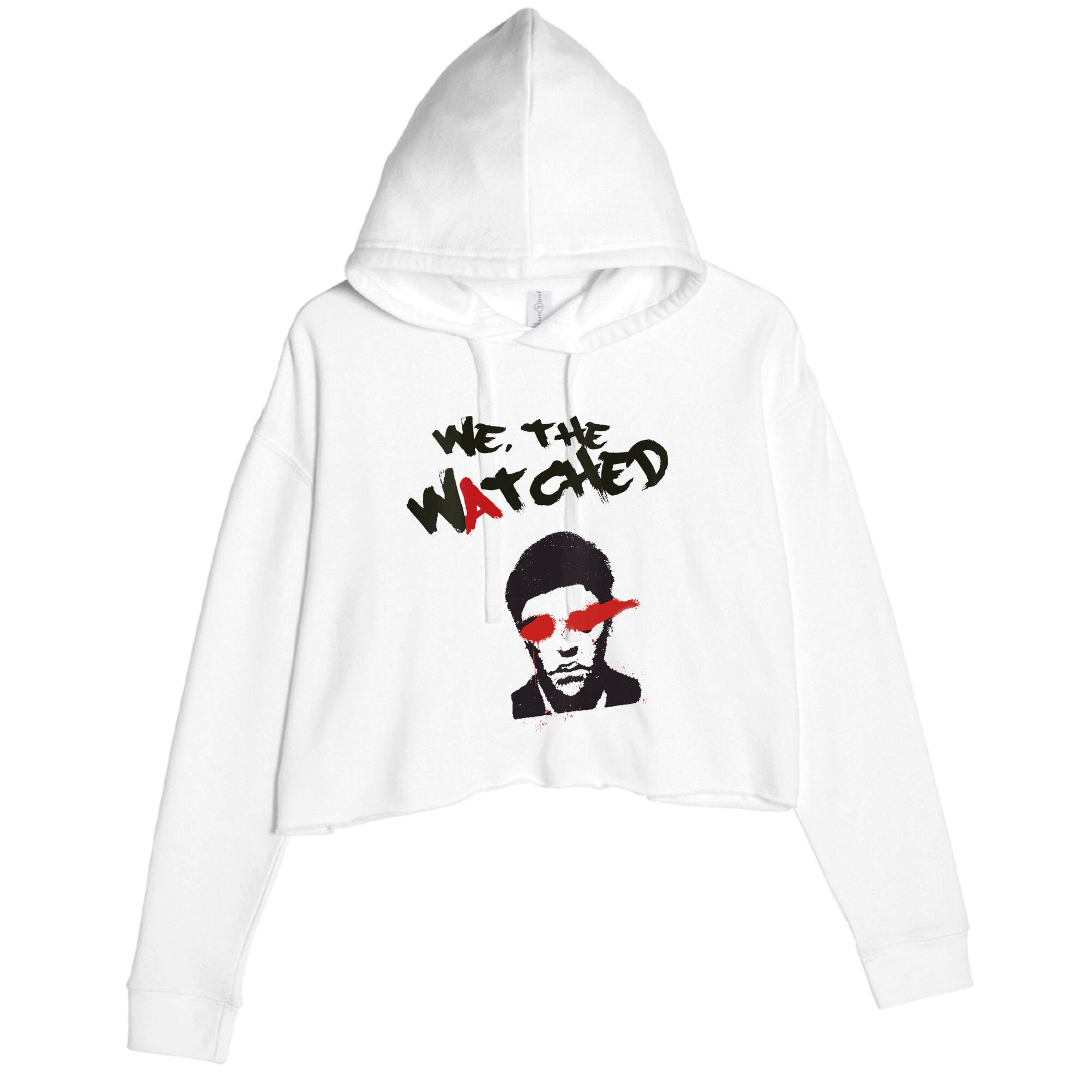 Underground Graffiti Fire Eyes Crop Fleece Hoodie