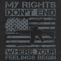 Usa Gun Flag My Rights DonT End Where Your Feelings Begin 7 Panel Mesh Trucker Snapback Hat
