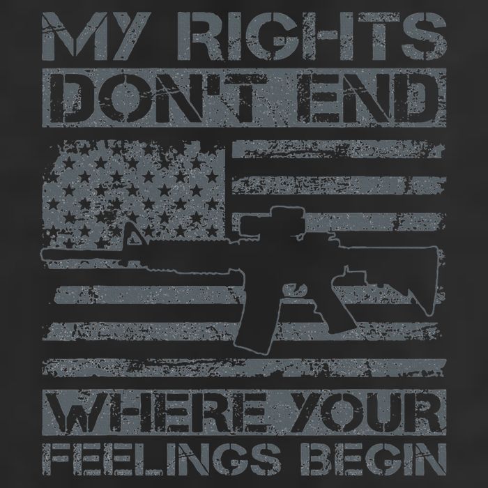 Usa Gun Flag My Rights DonT End Where Your Feelings Begin 7 Panel Mesh Trucker Snapback Hat