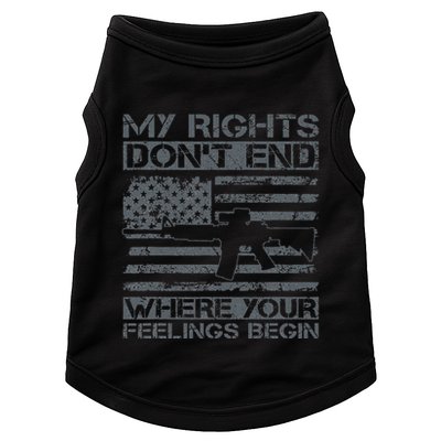 Usa Gun Flag My Rights DonT End Where Your Feelings Begin Doggie Tank