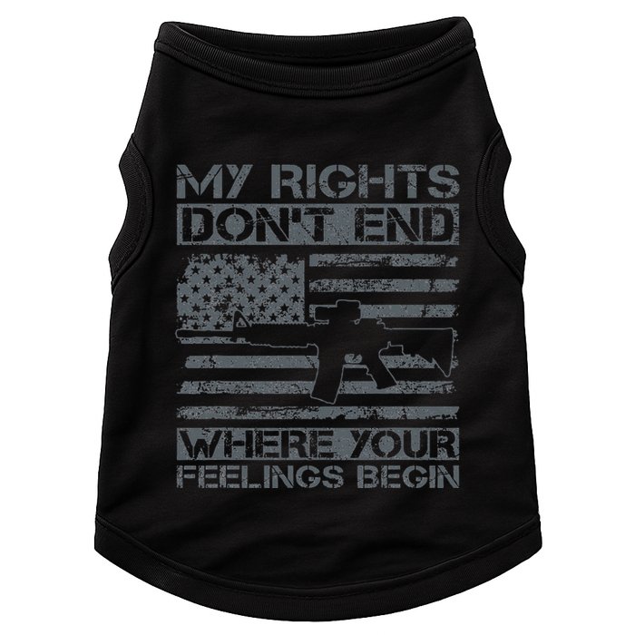 Usa Gun Flag My Rights DonT End Where Your Feelings Begin Doggie Tank