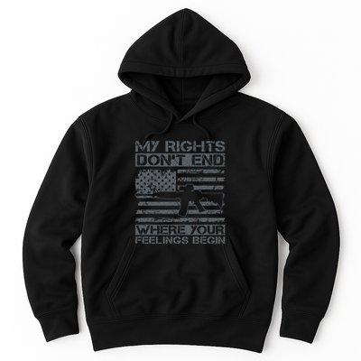 Usa Gun Flag My Rights DonT End Where Your Feelings Begin Hoodie