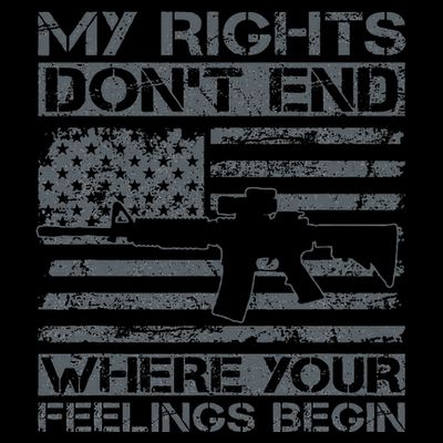 Usa Gun Flag My Rights DonT End Where Your Feelings Begin T-Shirt