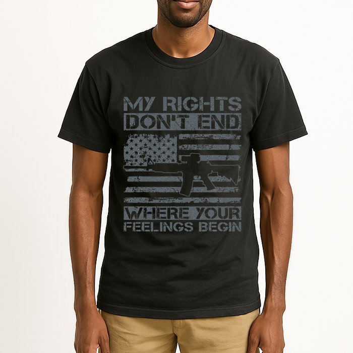 Usa Gun Flag My Rights DonT End Where Your Feelings Begin Tall T-Shirt