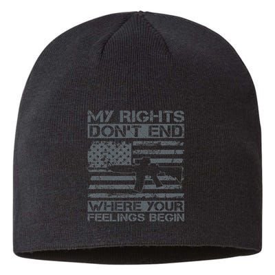 Usa Gun Flag My Rights DonT End Where Your Feelings Begin Sustainable Beanie