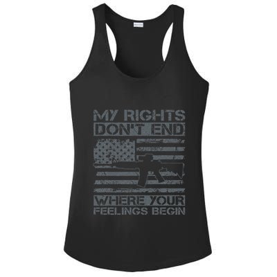 Usa Gun Flag My Rights DonT End Where Your Feelings Begin Ladies PosiCharge Competitor Racerback Tank