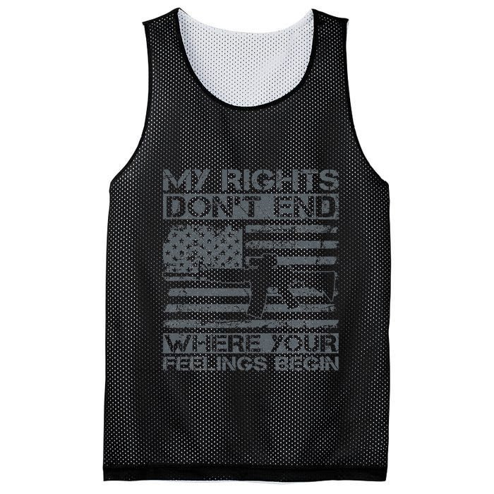 Usa Gun Flag My Rights DonT End Where Your Feelings Begin Mesh Reversible Basketball Jersey Tank