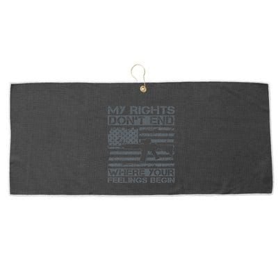 Usa Gun Flag My Rights DonT End Where Your Feelings Begin Large Microfiber Waffle Golf Towel
