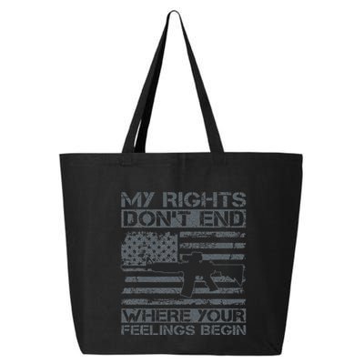 Usa Gun Flag My Rights DonT End Where Your Feelings Begin 25L Jumbo Tote