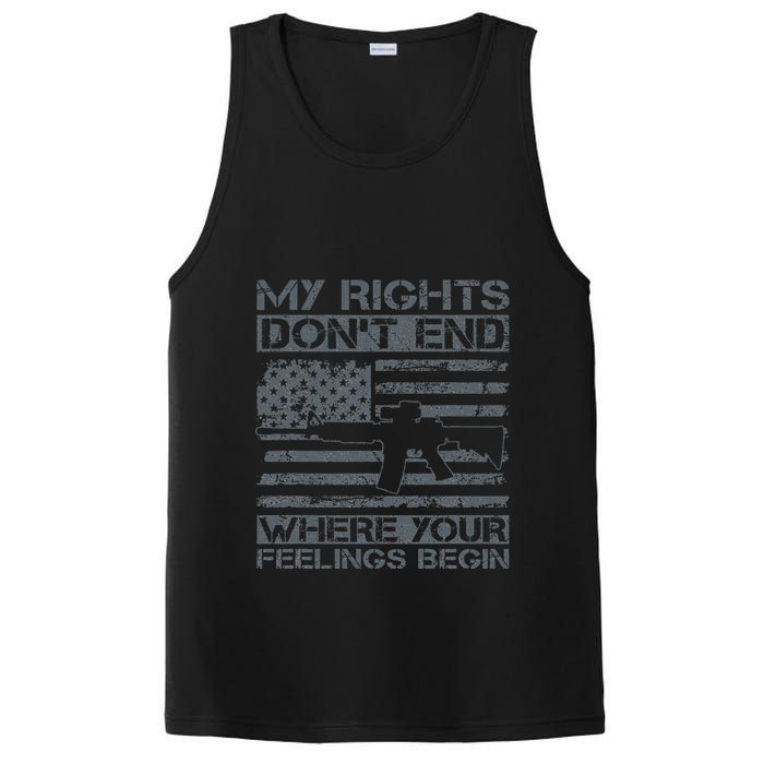 Usa Gun Flag My Rights DonT End Where Your Feelings Begin PosiCharge Competitor Tank