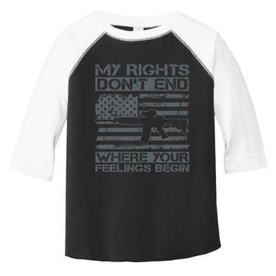 Usa Gun Flag My Rights DonT End Where Your Feelings Begin Toddler Fine Jersey T-Shirt